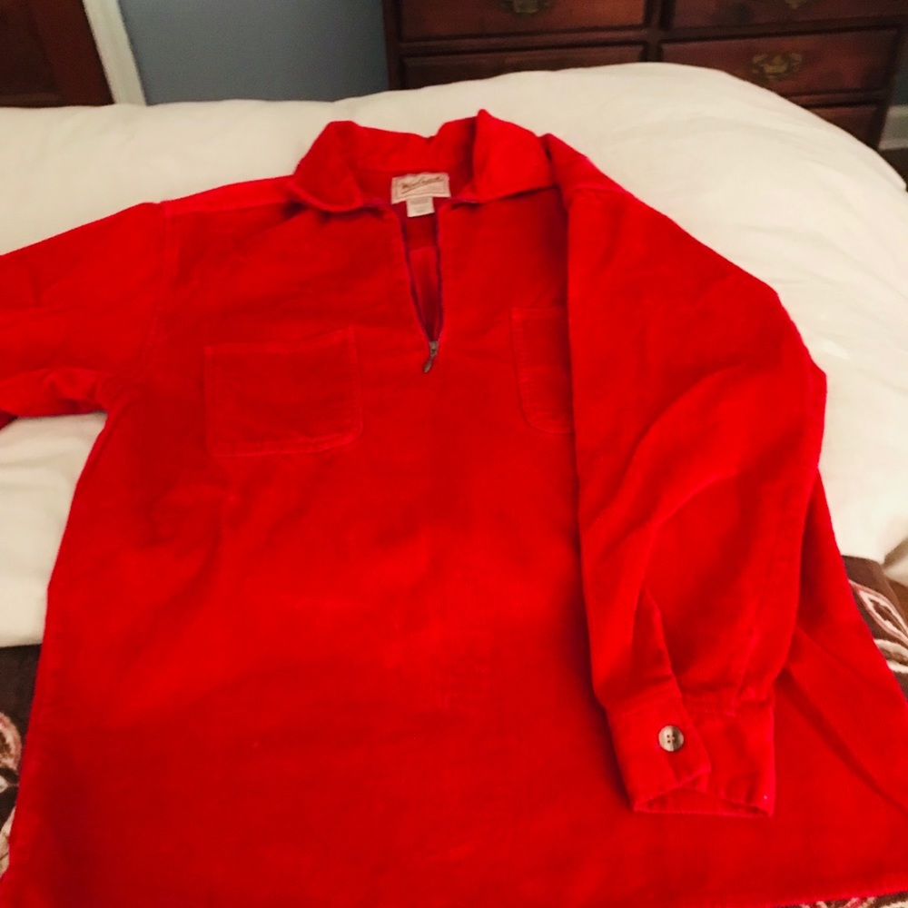Corduroy zipper pullover
